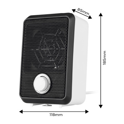 Тепловентилятор електричний настільний Neo Tools, 600Вт, термостат, білий, 0.62кг Тепловентилятор електричний настільний Neo Tools, 600Вт, термостат, білий, 0.62кг