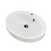 Раковина, умивальник Adamant Lauf New, штучний камінь, овальна, без отвору для змішувача, з отвором для переливу, 540х445х130мм, накладний, білий