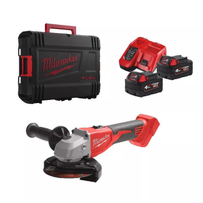 Шліфмашина кутова акумуляторна Milwaukee M18 BLSAG125X-402X 125мм 18В 2x4А·год ЗП М12-18С 11000об/хв 2.4кг кейс