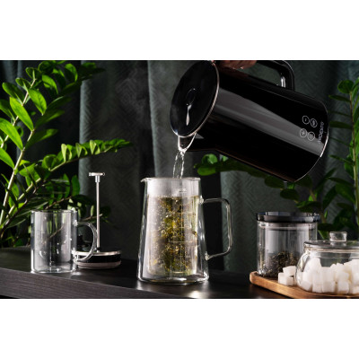 Електрочайник Ardesto Elegance, 1.7л, LED дисплей, подвійні стінки, Otter, чорний глянець (EKL-X53E)