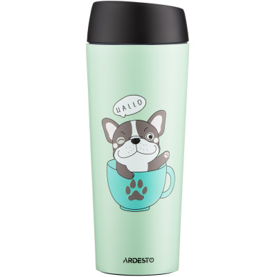 Термокухоль ARDESTO Coffee time Frenchie, 450мл, нержавіюча сталь, зелений Термокухоль ARDESTO Coffee time Frenchie, 450мл, нержавіюча сталь, зелений
