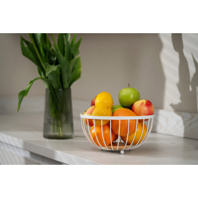 Кошик ARDESTO Midori 25х25х13см, метал, дерево, білий