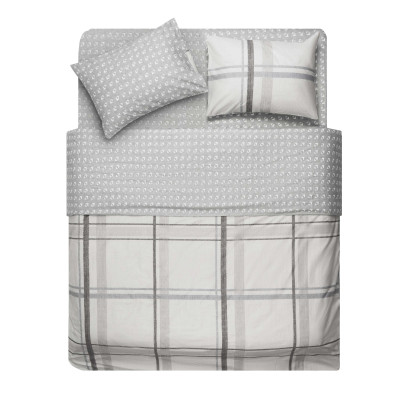 КПБ 1,5сп ARDESTO Gloria, підковдра 160х220см, простирадло 160х220см, наволочки (2) 50х70см, 100% бавовна, сатин,  клітинка, тауп