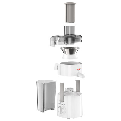 Соковитискач Tefal Frutelia + відцентрований 350Вт, чаша-0.95л, жмих-0.5л, пластик, біло-сірий