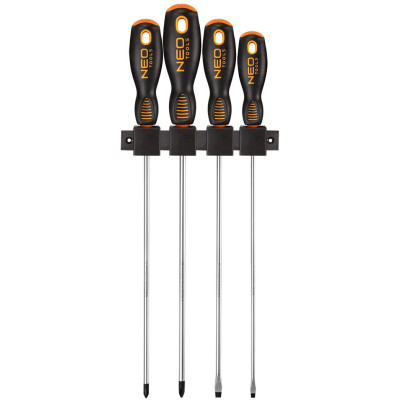 Викрутки Neo Tools набір 4шт, SL,PH, 250мм, сталь S2 Викрутки Neo Tools набір 4шт, SL,PH, 250мм, сталь S2