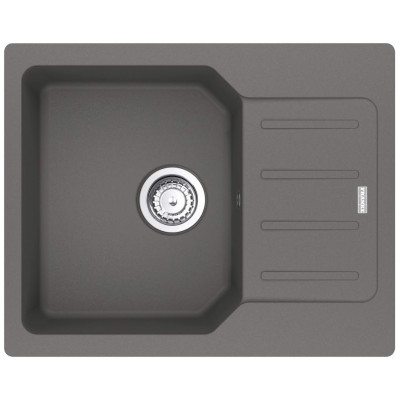 Мийка кухонна Franke City, фраграніт, прямокутник, з крилом, 620х500х190мм, чаша - 1, врізна, оборотна, UCG 611-62, сірий камінь