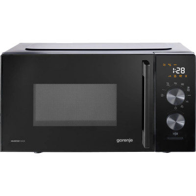 Мікрохвильова піч Gorenje, 20л, електр. керув., 800Вт, гриль, дисплей, 20 програм, інвертор, чорний Мікрохвильова піч Gorenje, 20л, електр. керув., 800Вт, гриль, дисплей, 20 програм, інвертор, чорний