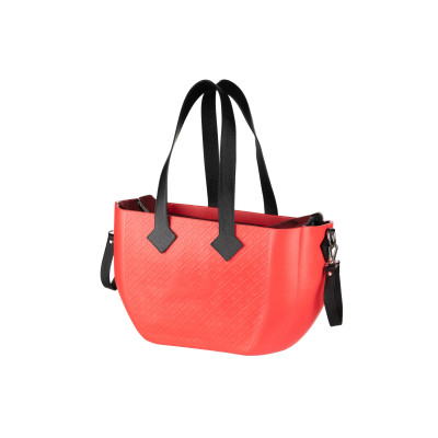 Сумка Nuvita MyMia ручки шкіра, килимок, ремені для коляски, червоно-чорний