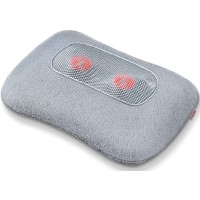 Масажна подушка Beurer для плечей, шиї, спини та ніг, від мережі, 4 головки шиацу, підігрів, сірий