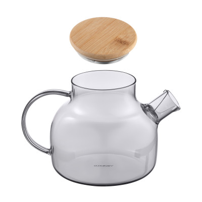 Заварник Ardesto Graphite 1000мл, боросилікатне скло, бамбук, cірий Заварник Ardesto Graphite 1000мл, боросилікатне скло, бамбук, cірий