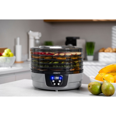 ARDESTO Сушарка для продуктів FDB-532TTC, 250Вт, піддонів -5x3см, діаметр-32см, макс-70°С, таймер, електр. управління, пластик , білий