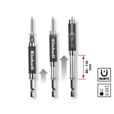 Einhell Біти, набір 42шт, HEX, PH, PZ, Torx, 50мм, кейс