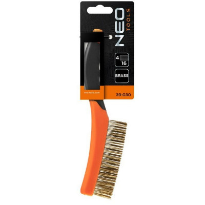 Щетка проволочная Neo Tools прямая, 4х16 рядов, прямая проволока 0.3мм, 260мм, двухкомпонентная рукоятка 39-030 Щетка проволочная Neo Tools прямая, 4х16 рядов, прямая проволока 0.3мм, 260мм, двухкомпонентная рукоятка 39-030