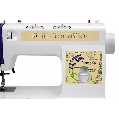 Швейная машина LEADER LAVENDER ,электромех., 70Вт, 22 швейных операций, петля полуавтомат, белый + синий Швейная машина LEADER LAVENDER ,электромех., 70Вт, 22 швейных операций, петля полуавтомат, белый + синий