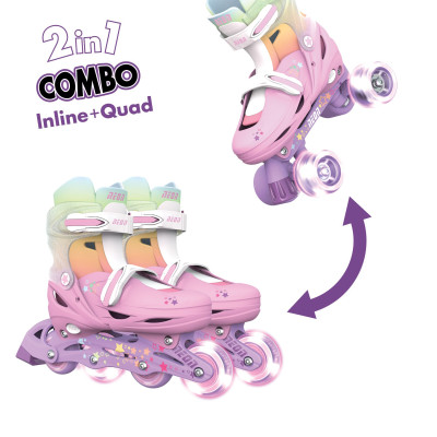 Роликові ковзани Neon Combo, розмір 34-37, веселка Роликові ковзани Neon Combo, розмір 34-37, веселка