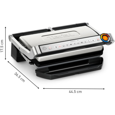 Tefal Гриль прижимний OptiGrill+ XL 2000Вт, темп. режимів-4, з`ємні пластини, алюміній, метал
