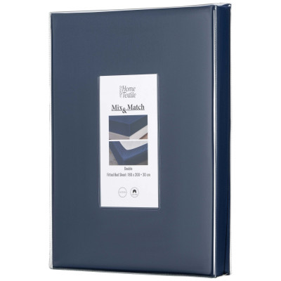 Простирадло на резинці ARDESTO Mix&Match, 180x200+30см, 100% бавовна, сатин, синій