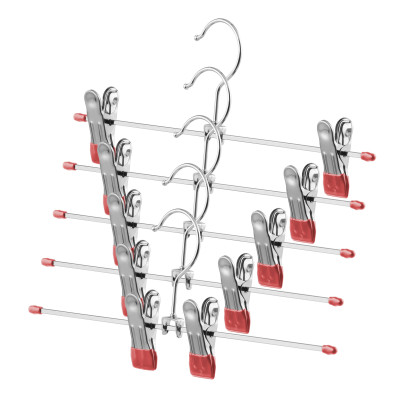 Набір вішаків з прищіпками для штанів ARDESTO 30см, 5шт, метал, ПВХ, червоний