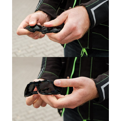 Окуляри захисні Neo Tools протиосколкові, клас захисту FT, резинові дужки, полікарбонат, темно сірий Окуляри захисні Neo Tools протиосколкові, клас захисту FT, резинові дужки, полікарбонат, темно сірий