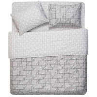 КПБ 2,0сп ARDESTO Gloria, підковдра 200х220см, простирадло 230х240см, наволочки (2) 50х70см, 100% бавовна, сатин, геометрія, сірий