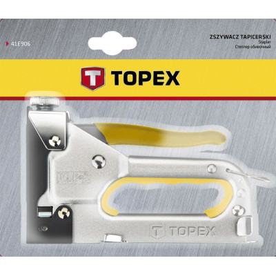Topex Степлер, 6-14мм, тип скоб J, тримач прогумований, регулювання забивання скоби Topex Степлер, 6-14мм, тип скоб J, тримач прогумований, регулювання забивання скоби