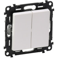 Перемикач 2-клавішний Legrand Valena LIFE, автоматичні клеми, білий