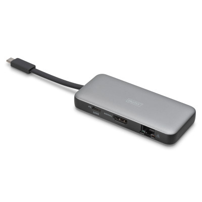 Док-станція DIGITUS USB-C > HDMI/2xUSB-A/USB-C/SD/MicroSD/RJ54, Travel