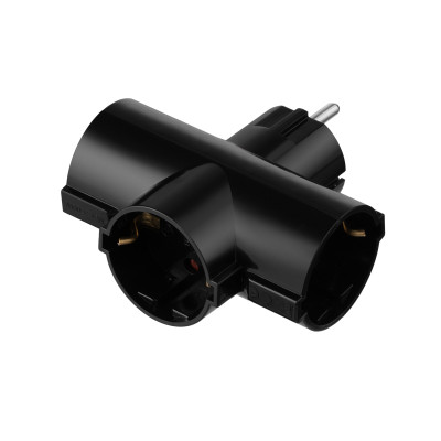Мережевий адаптер 2E 3xТип F, 16A, чорний (2E-AD0103BK) Мережевий адаптер 2E 3xТип F, 16A, чорний (2E-AD0103BK)