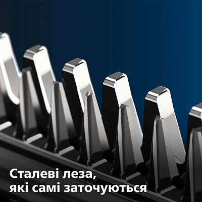Машинка для стриження  Philips, акум., роторний мотор, сталь, сріблястий