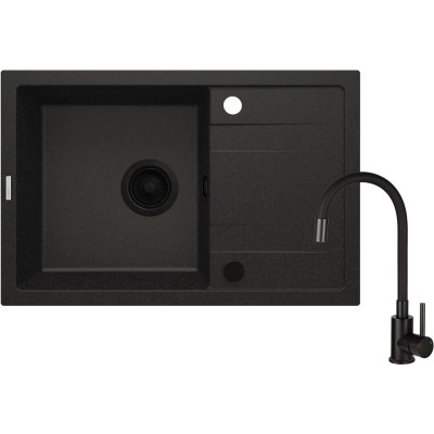 Набір для кухні Deante Corio, гранітна мийка з крилом + зміш. графіт Набір для кухні Deante Corio, гранітна мийка з крилом + зміш. графіт