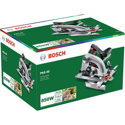 Пила дискова Bosch PKS 40 850Вт 130мм 2.6кг
