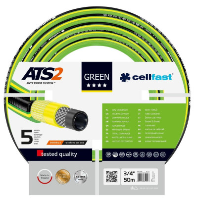 Шланг садовый Cellfast GREEN ATS, 3/4", 50м, 5 слоев, до 30 Бар, -20...+60°C (15-121) Шланг садовый Cellfast GREEN ATS, 3/4", 50м, 5 слоев, до 30 Бар, -20...+60°C (15-121)