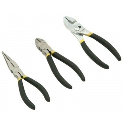Набір шарнірно-губцевих інструментів Stanley Basic, Пасатижі переставні,Плоскогубці подовжені прямі,Кусачки-бокорізи, 152мм, 3шт