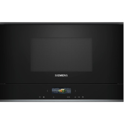 Мікрохвильова піч Siemens вбудована, 21л, електр. керув., 900Вт, гриль, дисплей, чорний