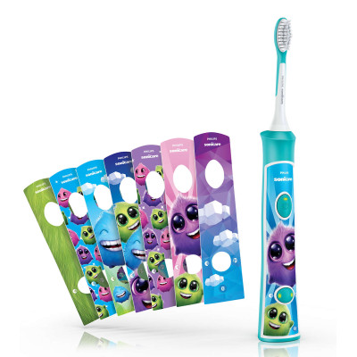 Щітка зубна електр. Philips, Sonicare For Kids, для дітей, 62т. колив/хв, насадок-2, Bluetooth, голубий