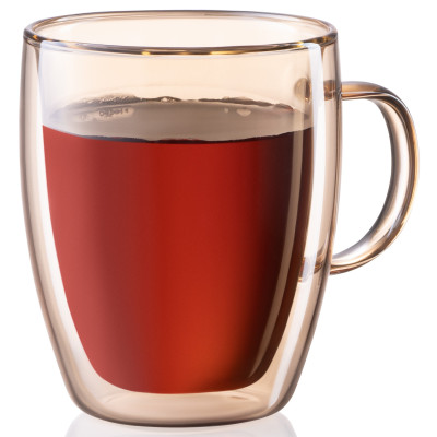 ARDESTO Набір чашок з ручками AGolden Moon з подвійними стінками, 270 мл, H 10 см, 2 од., боросилікатне скло ARDESTO Набір чашок з ручками AGolden Moon з подвійними стінками, 270 мл, H 10 см, 2 од., боросилікатне скло