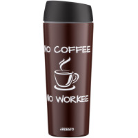 ARDESTO Термокухоль Coffee Time 450 мл, нержавіюча сталь, коричневий