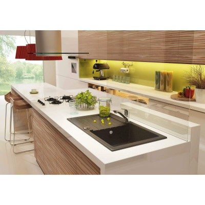 Мийка кухонна Deante Zorba, граніт, прямокутник, з крилом, 760х440х160мм, чаша - 1, накладна, графіт Мийка кухонна Deante Zorba, граніт, прямокутник, з крилом, 760х440х160мм, чаша - 1, накладна, графіт