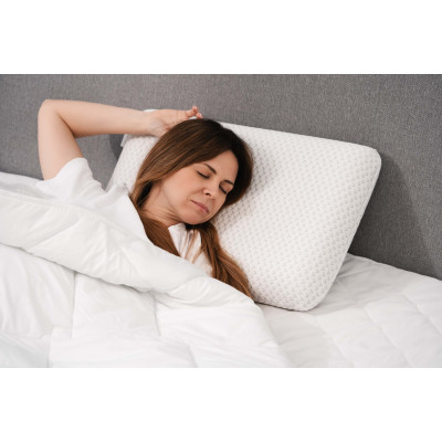Подушка ортопедична ARDESTO Sleepwell, 60х40х12см, класична прямокутна, піна меморі, білий