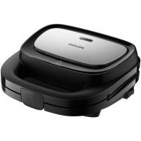 Philips Мультимейкер Series 5000 750Вт, антипригарне покриття, 3 пластини, корпус-пластик, чорно-сріблястий