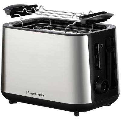 Тостер Russell Hobbs Heaton, нерж., подогрев,разморозка, черный+нерж. Тостер Russell Hobbs Heaton, нерж., подогрев,разморозка, черный+нерж.