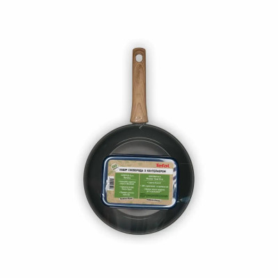 Tefal Сковорода Renew+контейнер Tefal Master Seal Eco,26см, 0.8л, алюміній, бакеліт, скло, сірий, прозорий Tefal Сковорода Renew+контейнер Tefal Master Seal Eco,26см, 0.8л, алюміній, бакеліт, скло, сірий, прозорий