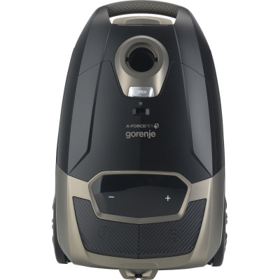 Пилосос Gorenje мішковий, 890Вт, 4л, HEPA, телескоп, LED-дисплей, турбощітка, чорний