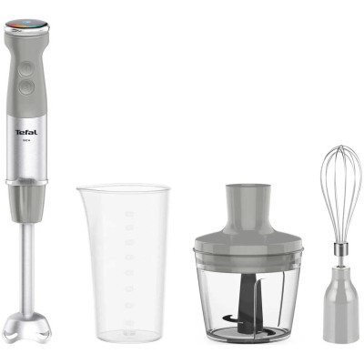 Блендер Tefal заглибний Quickchef+ 1000Вт, 3в1, чаша-800мл, чопер-500мл, турборежим, сріблясто-сірий Блендер Tefal заглибний Quickchef+ 1000Вт, 3в1, чаша-800мл, чопер-500мл, турборежим, сріблясто-сірий