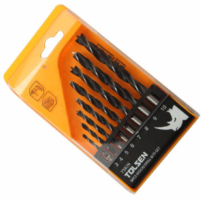 Набір свердел по дереву Tolsen, 3-10мм, кейс, 8шт