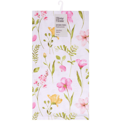 Рушник для кухні ARDESTO Spring flowers 50x68см, 100% бавовна, білий