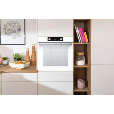 Духова шафа Gorenje електрична, 77л, A+, пара, дисплей, білий