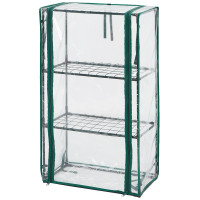 Neo Tools Парник складаний 80х46х24, 3 полиці, ПВХ плівка, прозорий