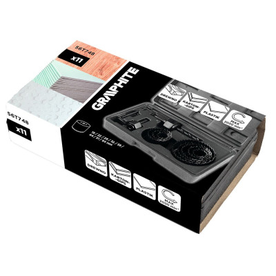 Коронки по дереву GRAPHITE 19, 22,29,32,38,44,51,64мм, 2 адаптери, кейс 12шт