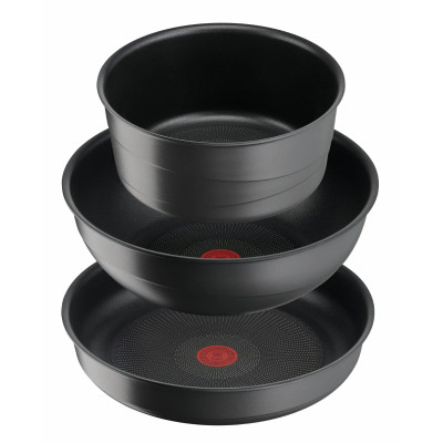 Набір посуду Tefal Ingenio Inspiration, 6 предметів, алюміній, скло, бакеліт, чорний